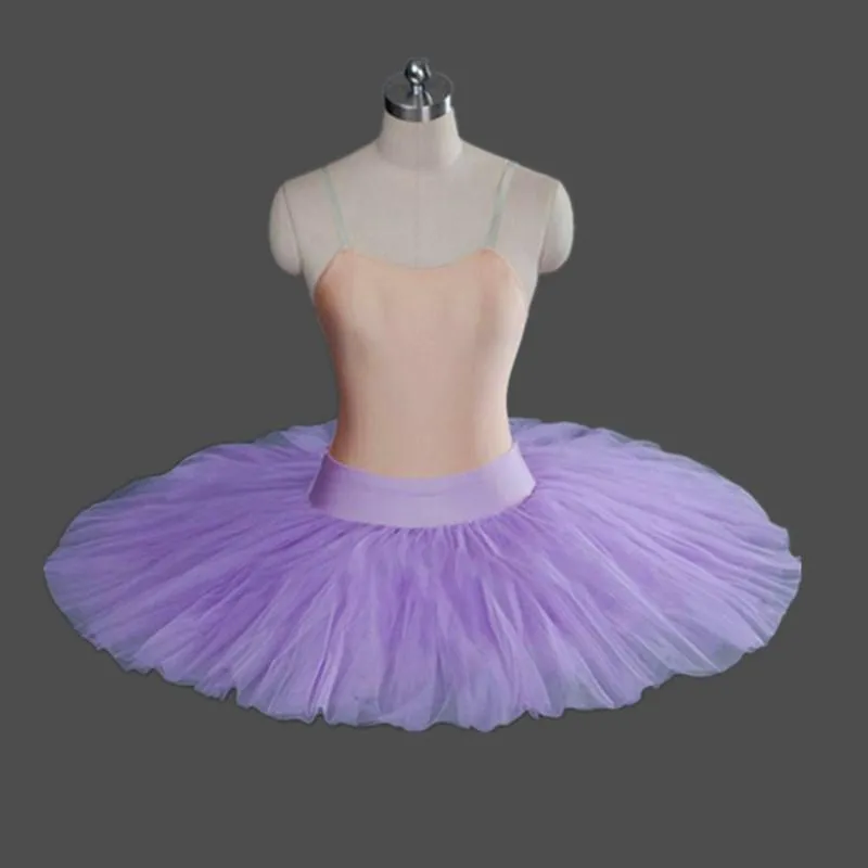 Professional Ballet Girls Practice  Pancake Tutu Skirts 6 Layers