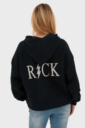 "Rock" hoodie navy