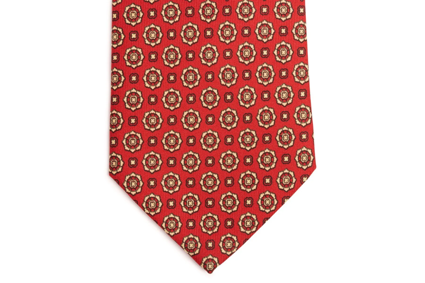 Red Micropattern Madder Silk Tie