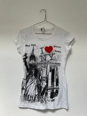 Rubynee Vintage y2k White Women's I love New York T-shirts