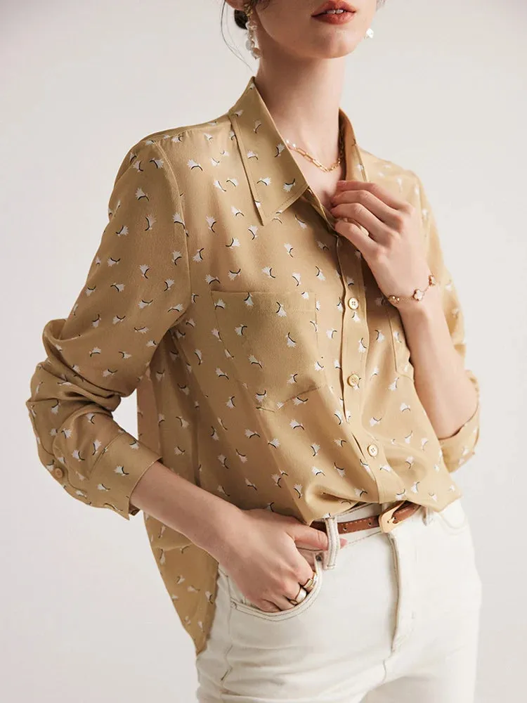 Single Breasted Chic Silk Blouse