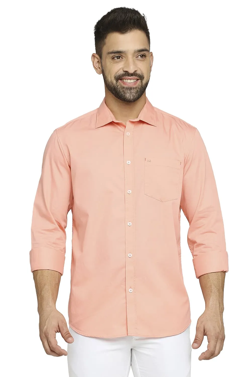 Slim Fit Cotton Polyester Cavalary Twill Shirt