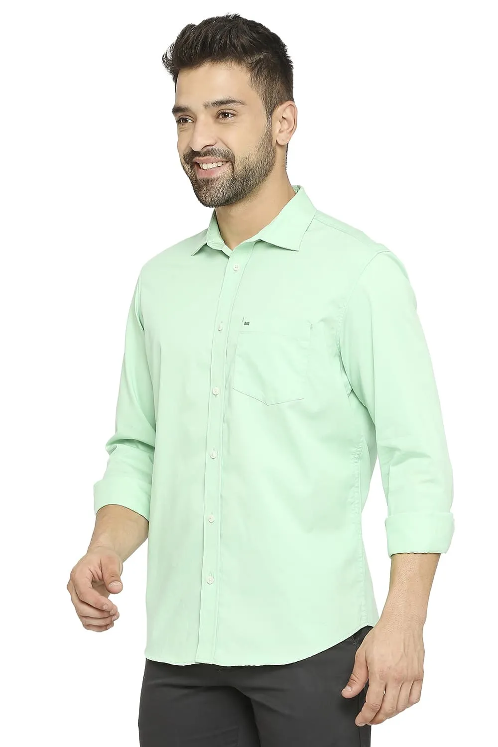 Slim Fit Cotton Polyester Cavalary Twill Shirt