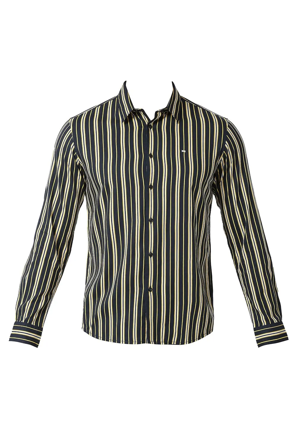 Slim Fit Cotton Viscose Printed Stripe Shirt