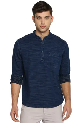 Slim Fit Indigo Kurta Shirt