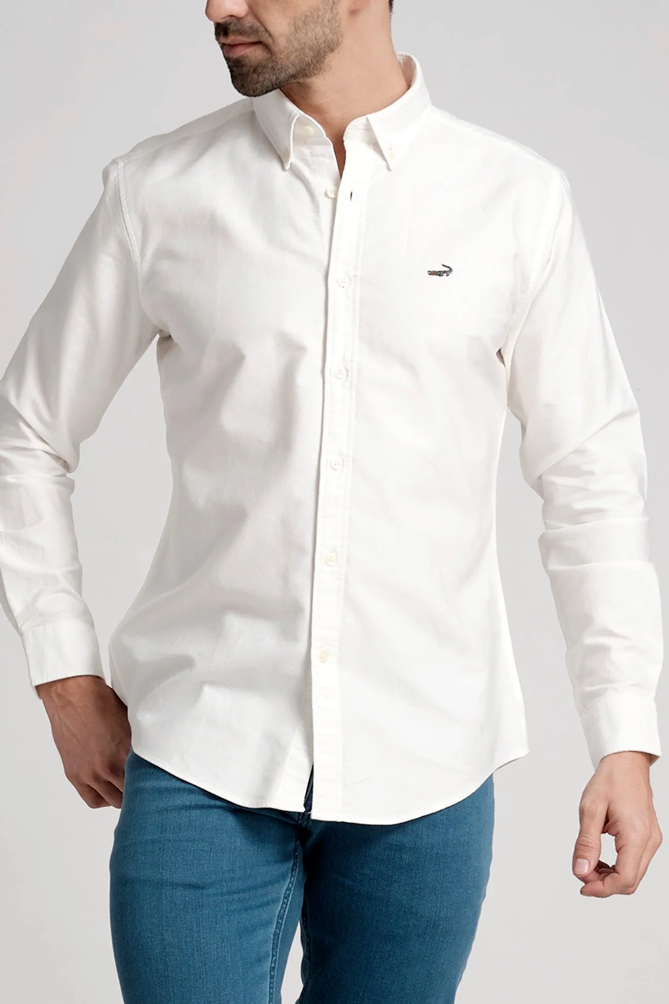 Slim Fit Long Sleeves-Casual Shirts-Snow White