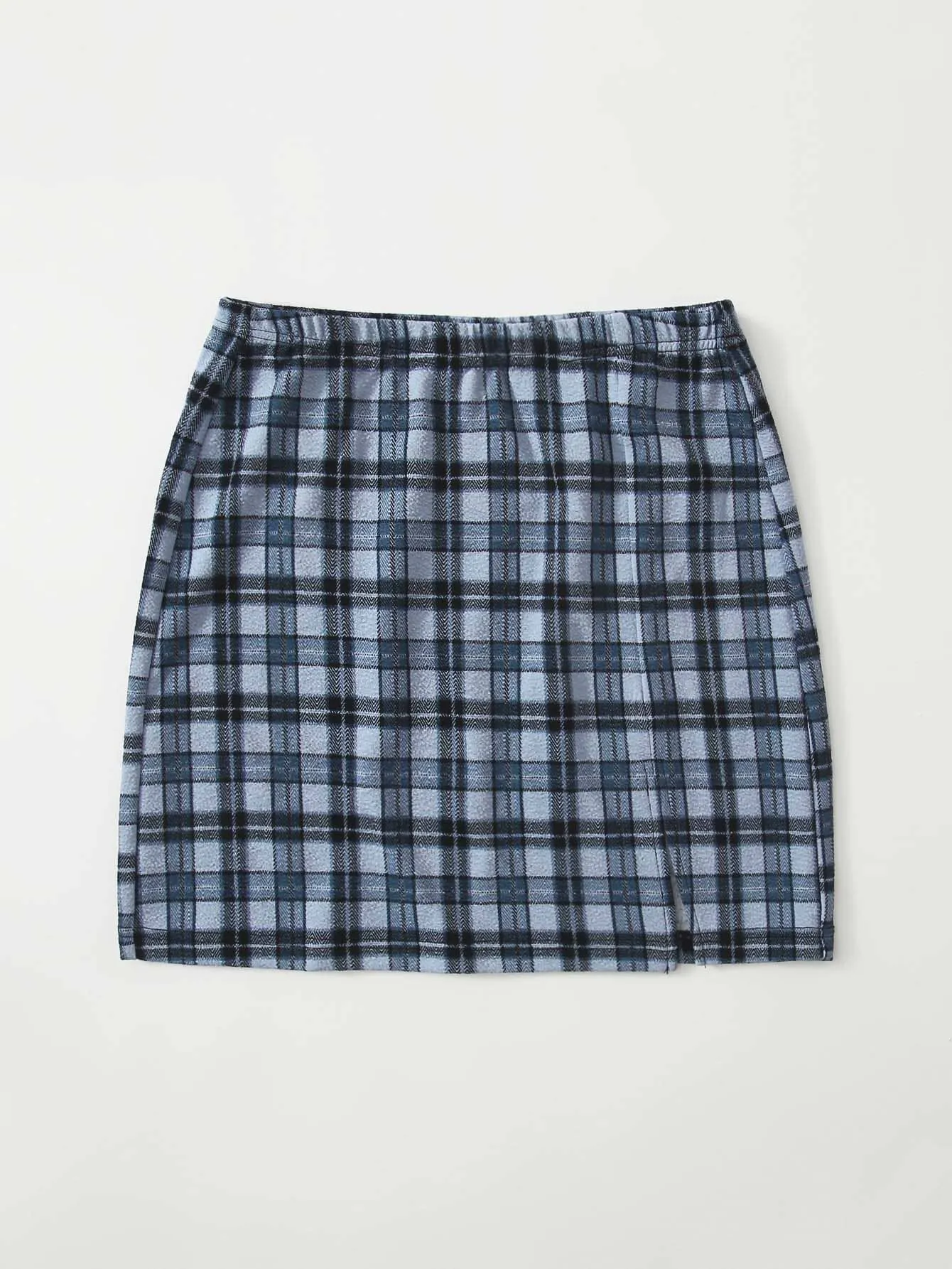 Split Hem Tartan Skirt