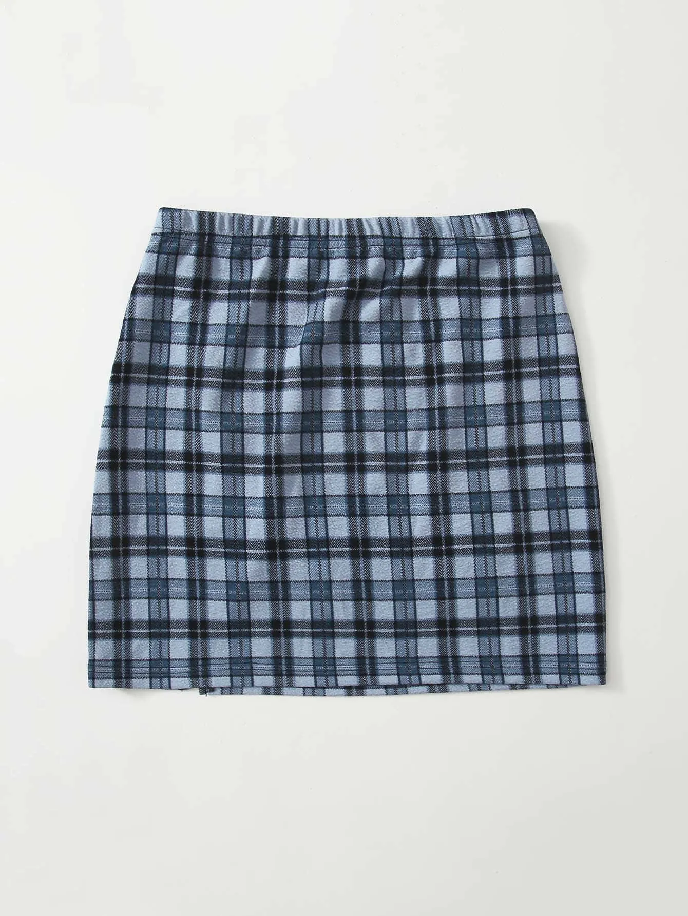 Split Hem Tartan Skirt