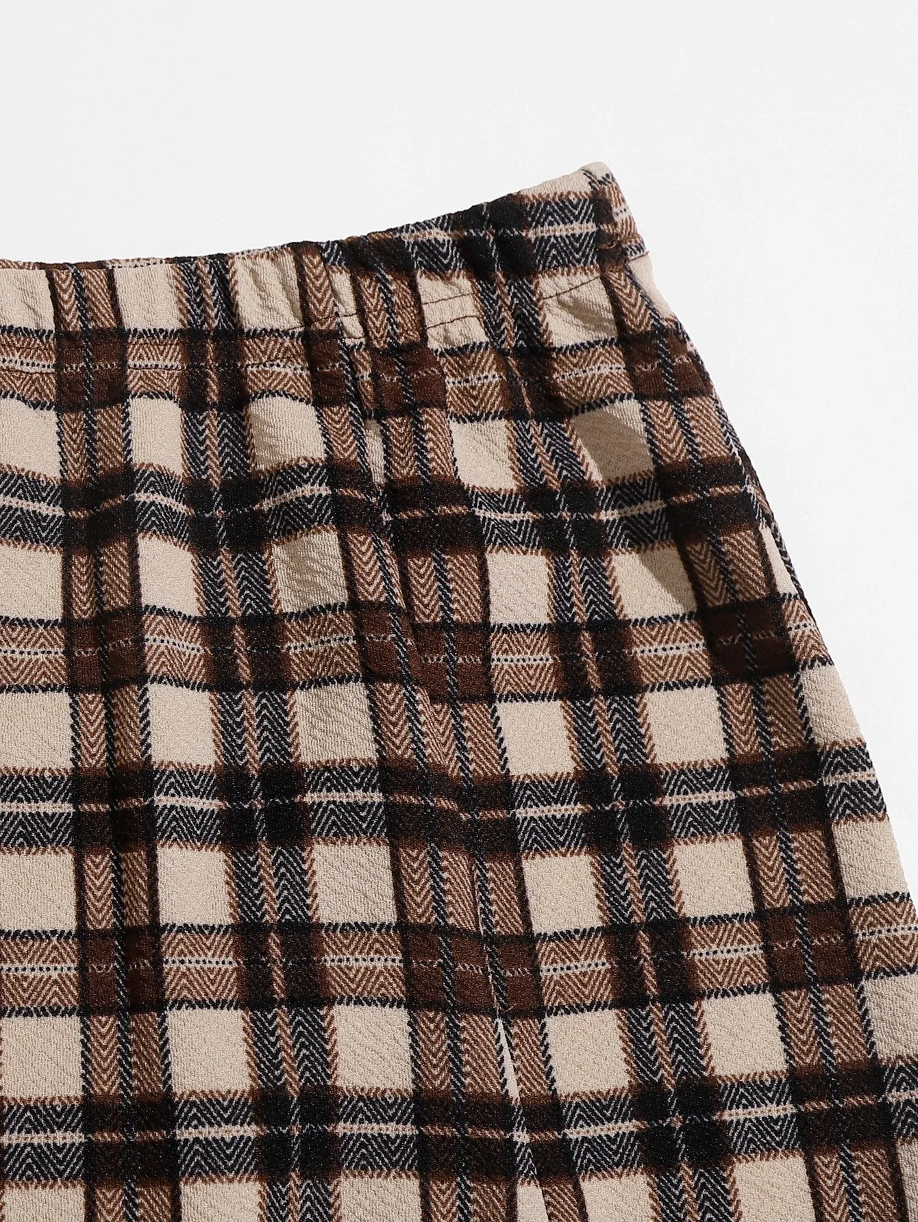 Split Hem Tartan Skirt