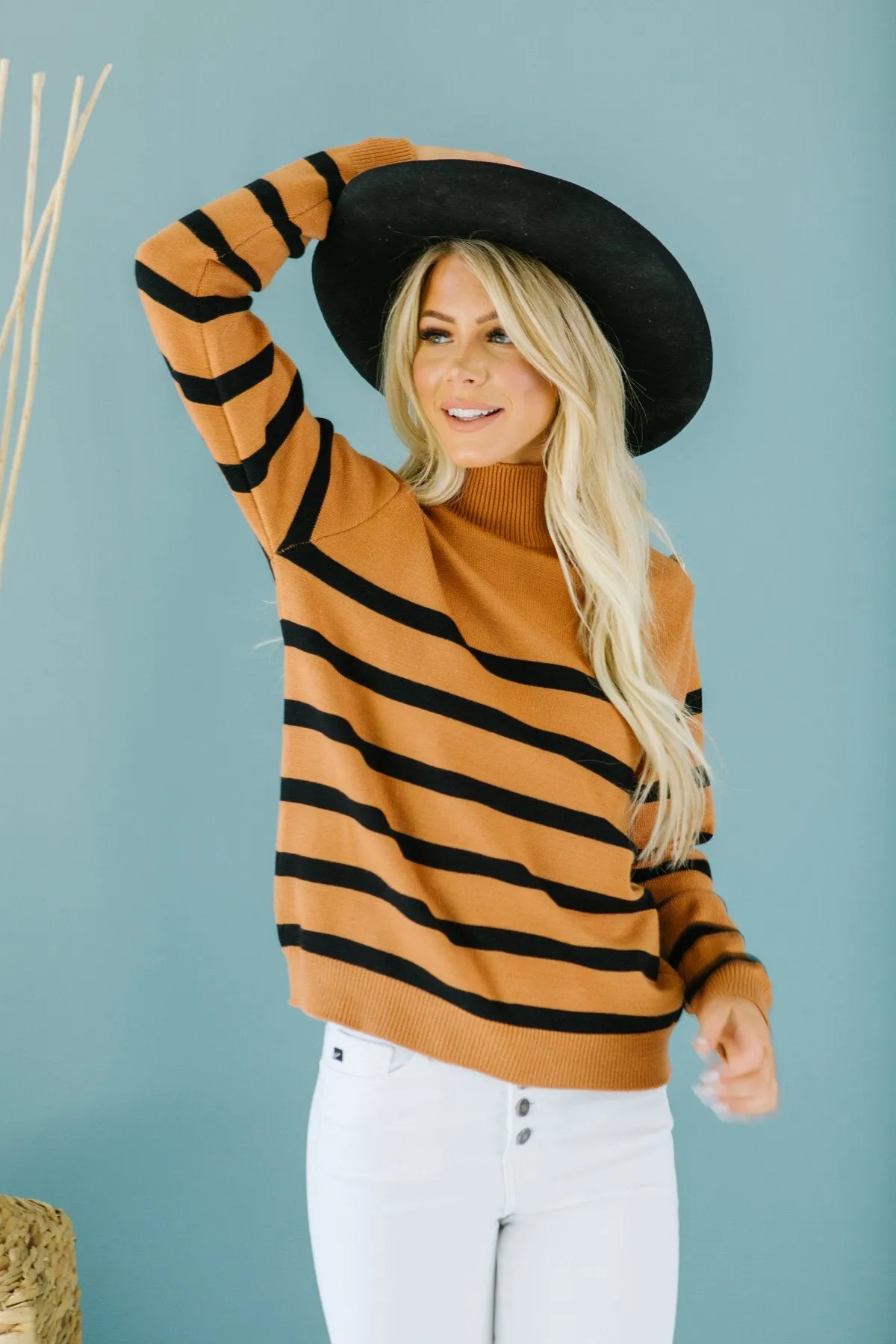 Striped Button Detail Sweater