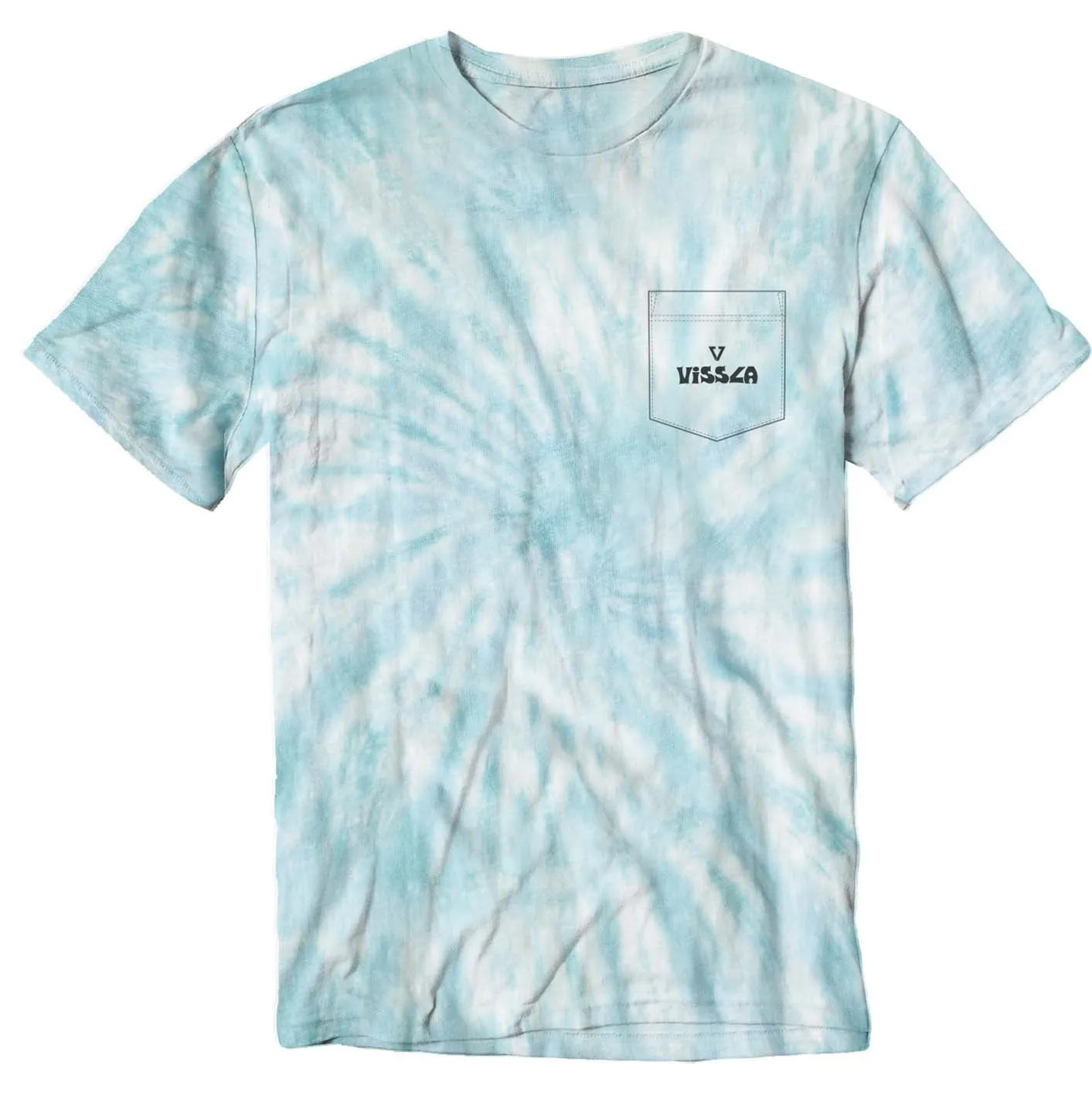 Vissla Easy Breaks Tie Dye Pocket Tee-Pacific Blue