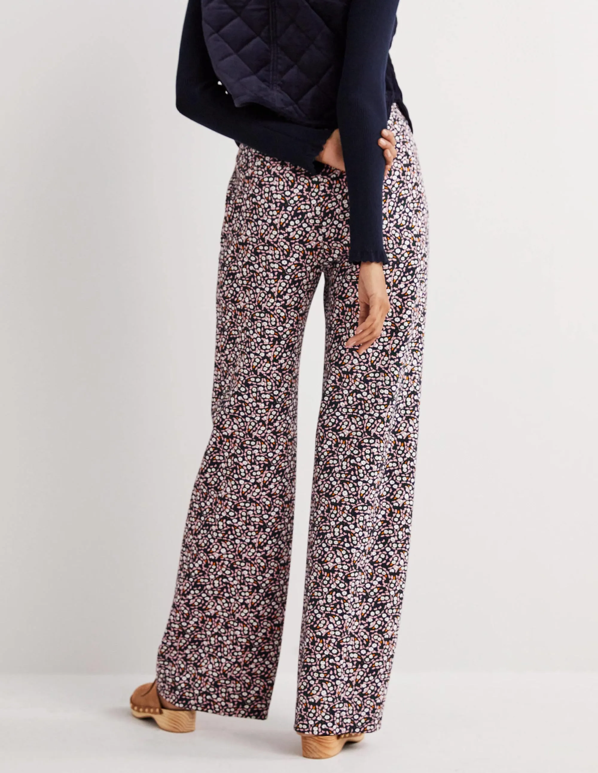 Westbourne Ponte Trousers-Navy, Petal Paisley