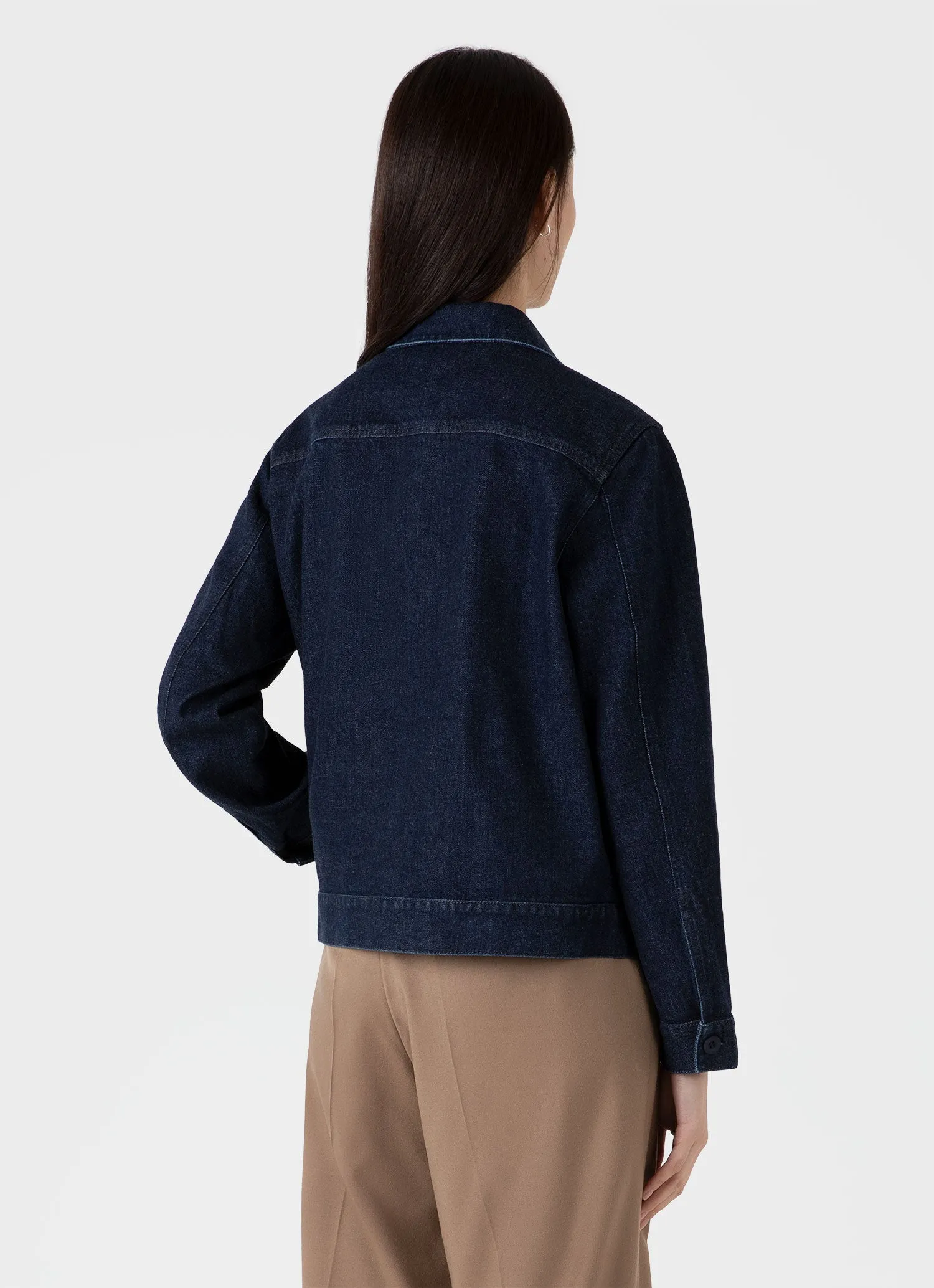 Women's Denim Chore Jacket in Denim Rinse Wash