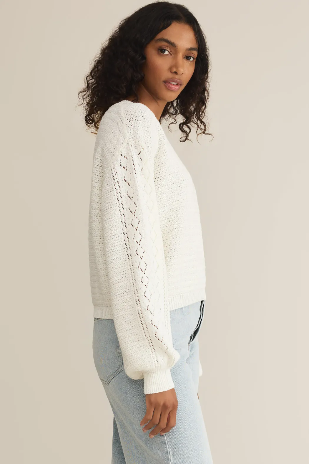 Z Supply Whitney Crochet Sweater - White